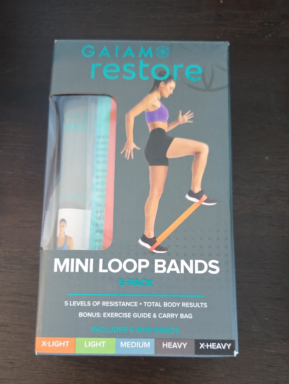 GAIAM mini loop bands - Orange, Green, Blue, Gray, Black